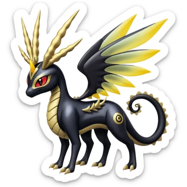 Meloetta-Nargacuga-Giratina-Pokémon-Fakémon-fusion-hybrid-creature sticker