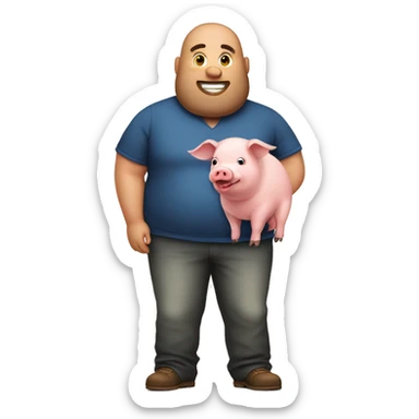  of plus sized man with pig  sticker