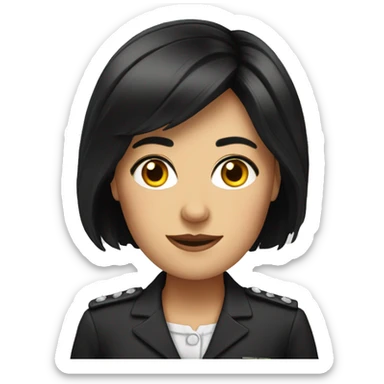 Female Germany leader with straight black hair sticker