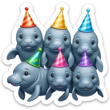 Manatees birthday sticker