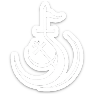 Black flag emoji, flat minimal vector style, white Arabic calligraphy of the first Kalima (La ilaha illallah Muhammadur Rasulullah), peaceful religious design, no weapons, no politics, transparent background, 1:1 square. sticker