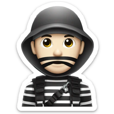 robber with black and white mariniere  sticker