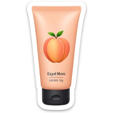 solid light peach plain skincare tube sticker