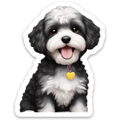Maltipoo dog black colour  sticker