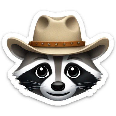 Raccoon in a cowboy hat sticker