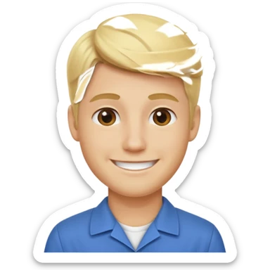 Blonde guy dauchaund cleaner sticker