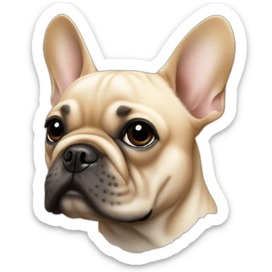 Beige French bulldog with black dots on the head sticker