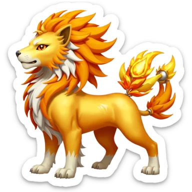 Pyroar-Solgaleo-Fakémon-hybrid-creature (full body)  sticker