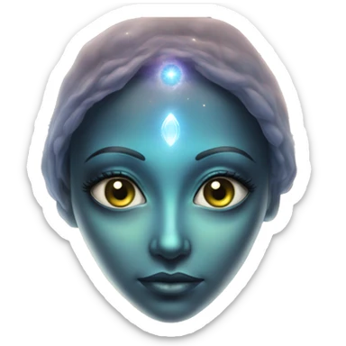 Pleiadian alien female third eye sticker