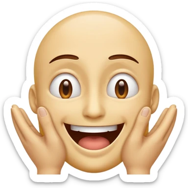 I want an overly excited face that says “I am so excited, I cannot contain. With eyes tightly squeezed closed together and a big grin emoji. sticker