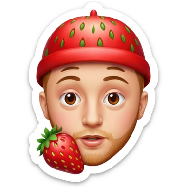 mac miller as a strawberry  sticker
