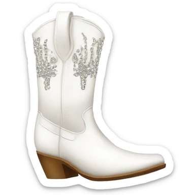 White cowgirl boots with rhinestones sticker