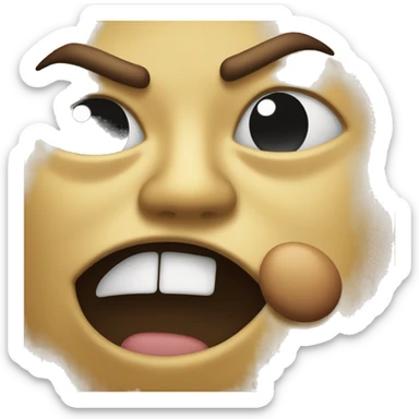 Winking emoji getting hit by another emoji sticker
