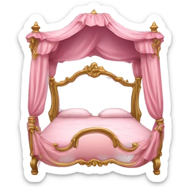 pink fancy rococo bed sticker