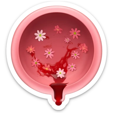 womb bleeding with flowers sticker