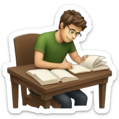 youngman studying  sticker