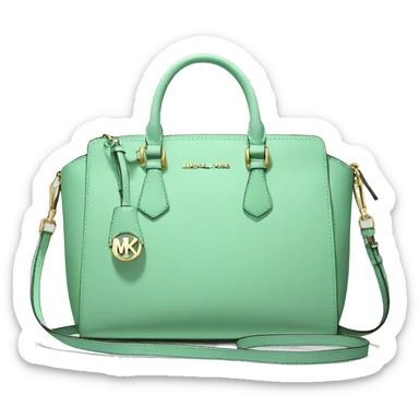 Realistic mint green designer Michael kors satchel purse. sticker