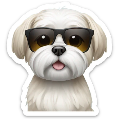 Shi tzu dog wearing sunglasses sticker