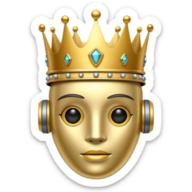 robot wearing a crown sticker