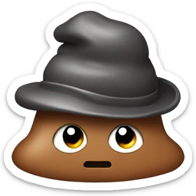 Poop with hat sticker