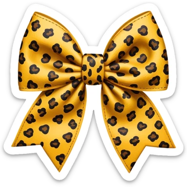 leopard print bow  sticker