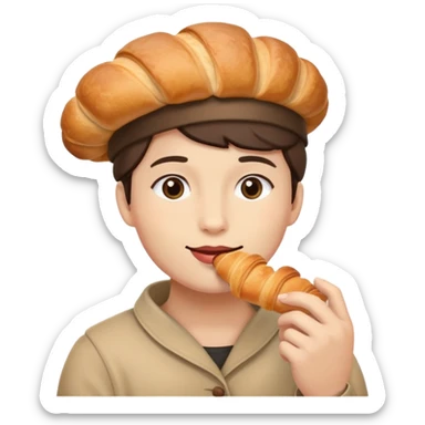 croissant eating croissant single sticker