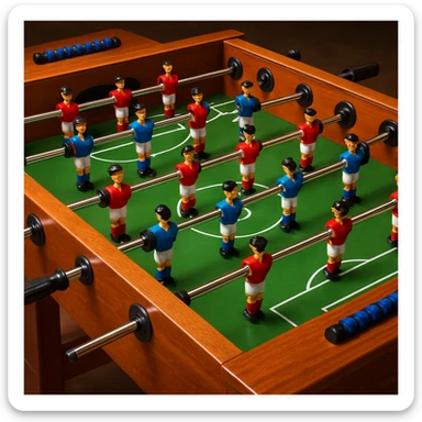 realistic style detailed foosball table with vibrant colors sticker