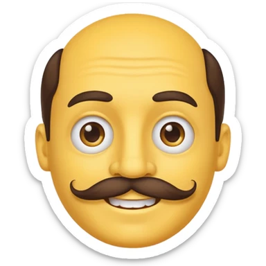 classic yellow face smiling with a mustache sticker