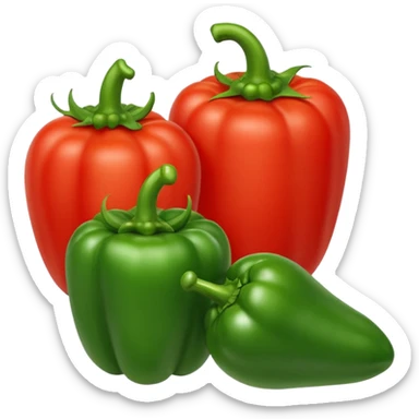 Tomato and bell pepper together sticker