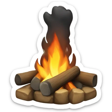 camp fireplace sticker