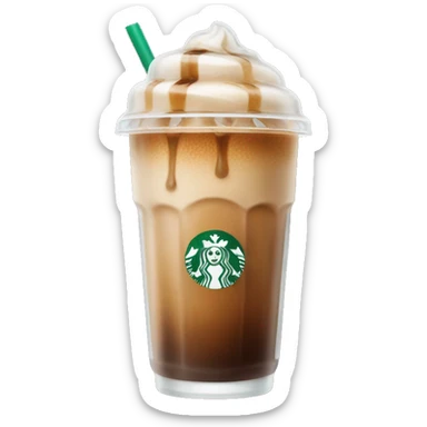 Starbuck ice coffee with ice cubes sticker