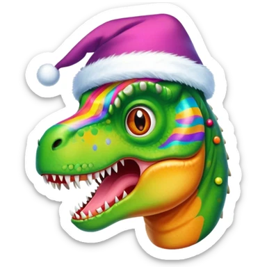 festive funny t-rex face sticker