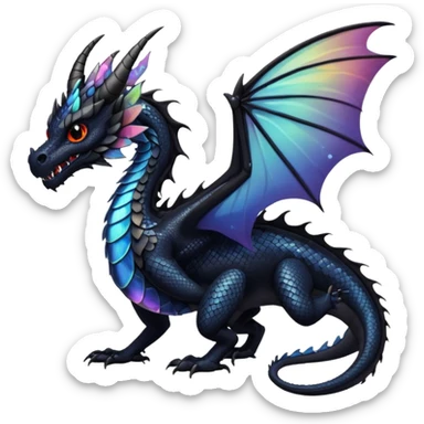 black dragon with butterfly wings sticker