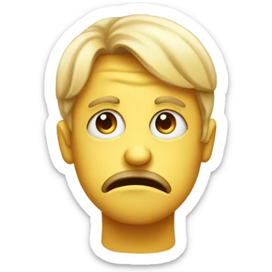 Sad emoji with one tear sticker