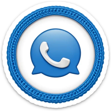 badge bleu avec un juste a l'intérieur comme le badge whatsapp sticker