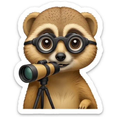 Meerkat watching with binoculars  sticker