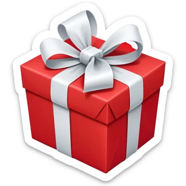 a rectangle gift, front view sticker