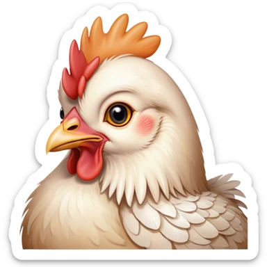 cute hen portrait  closeup sticker