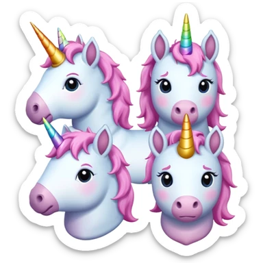4 unicorns cute sticker