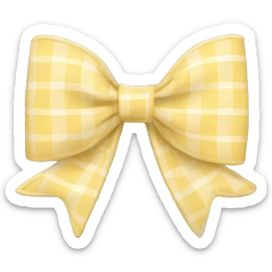 Pastel yellow plaid bow sticker