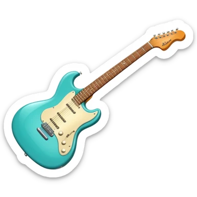 Electric guitar 1950s retro turquoise sticker