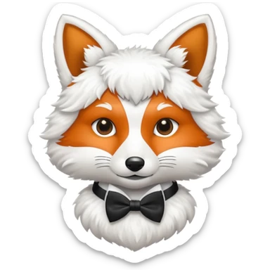 black fox wearing bow ties sticker