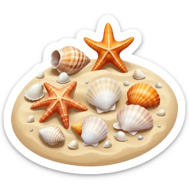 Beach with seashells sticker