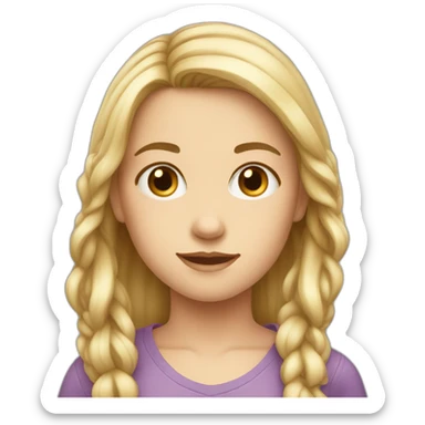 Child 10 years old white girl sticker