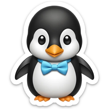 Penguin wear cute bow tie sticker