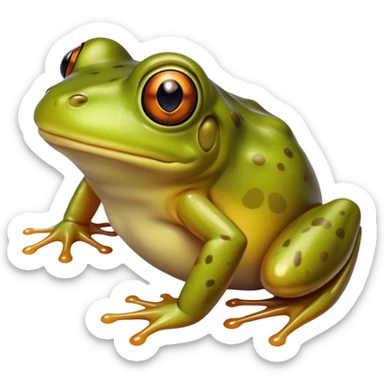 a cottagecore aesthetic olive color frog sticker
