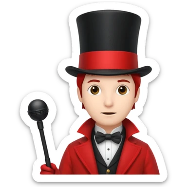 Ringmaster – Man in red coat and top hat, holding a whip or mic sticker