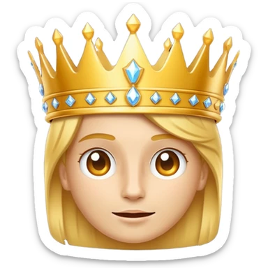 Diente blanco con corona de rey sticker