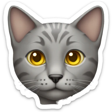 gray fold-eared cat with yellow eyes sticker