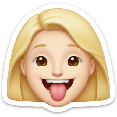 😛 but closed mouth sticking tounge out sticker